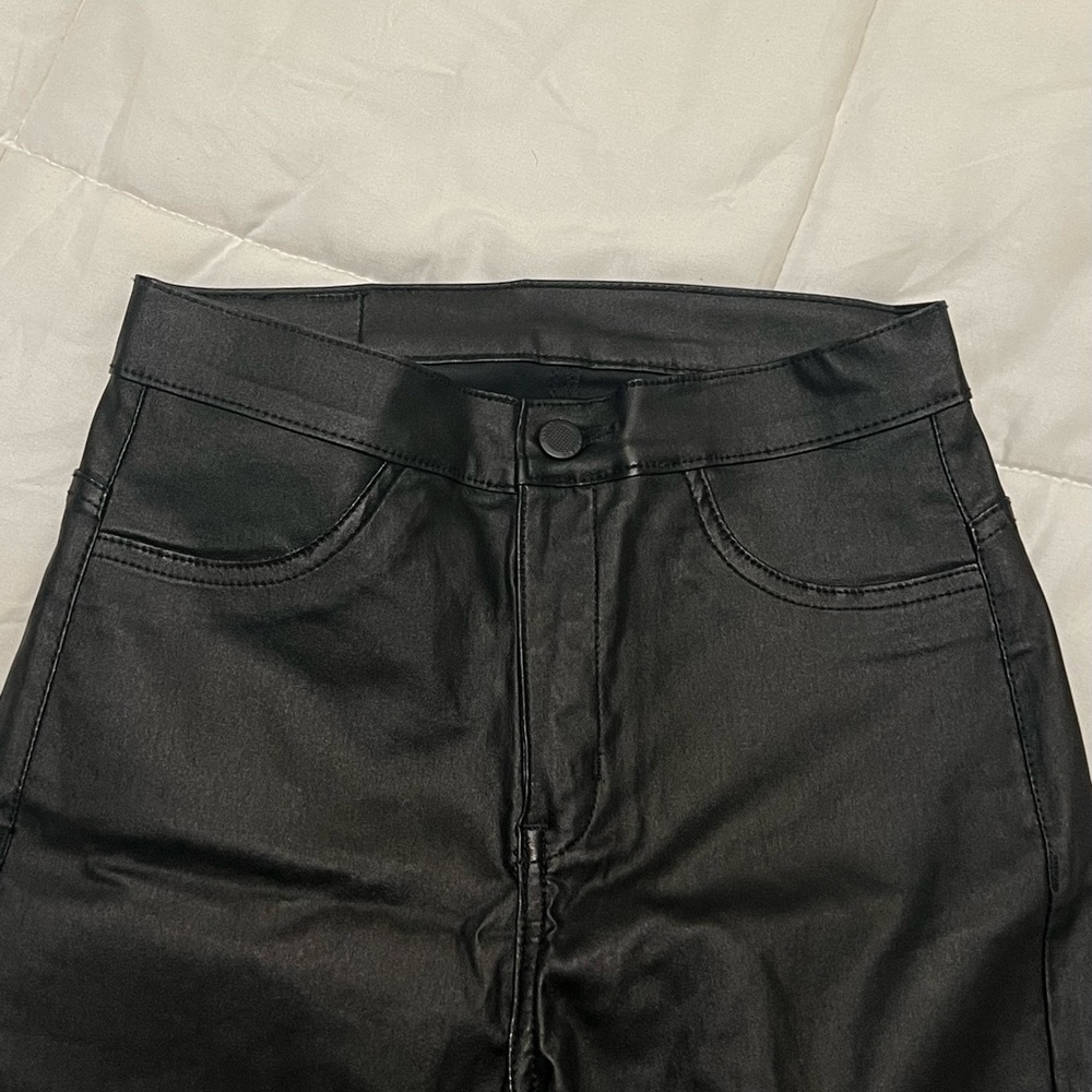 Black Faux Leather Pants